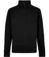 K339 KK339 Kustom Kit Regular Fit 1/4 Zip Piqué Sweatshirt Black colour image